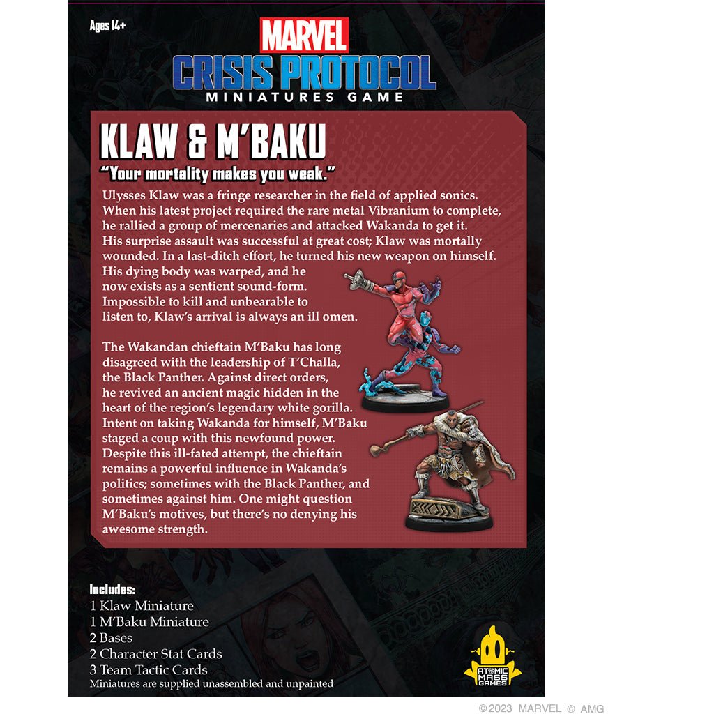 Marvel: Crisis Protocol - Klaw & M'Baku Collectible Miniatures Game The Compleat Strategist