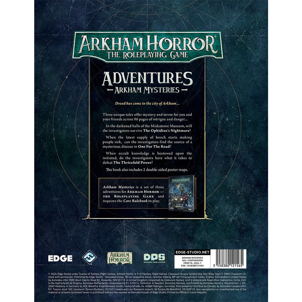 Arkham Horror RPG - Arkham Mysteries Tabletop Role Playing Games The Compleat Strategist