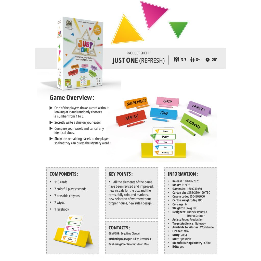 Just One Refresh (Preorder) Board Games The Compleat Strategist