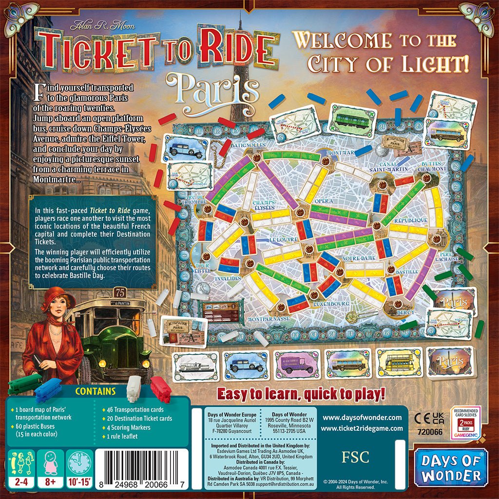 Ticket to Ride Paris Board Game The Compleat Strategist